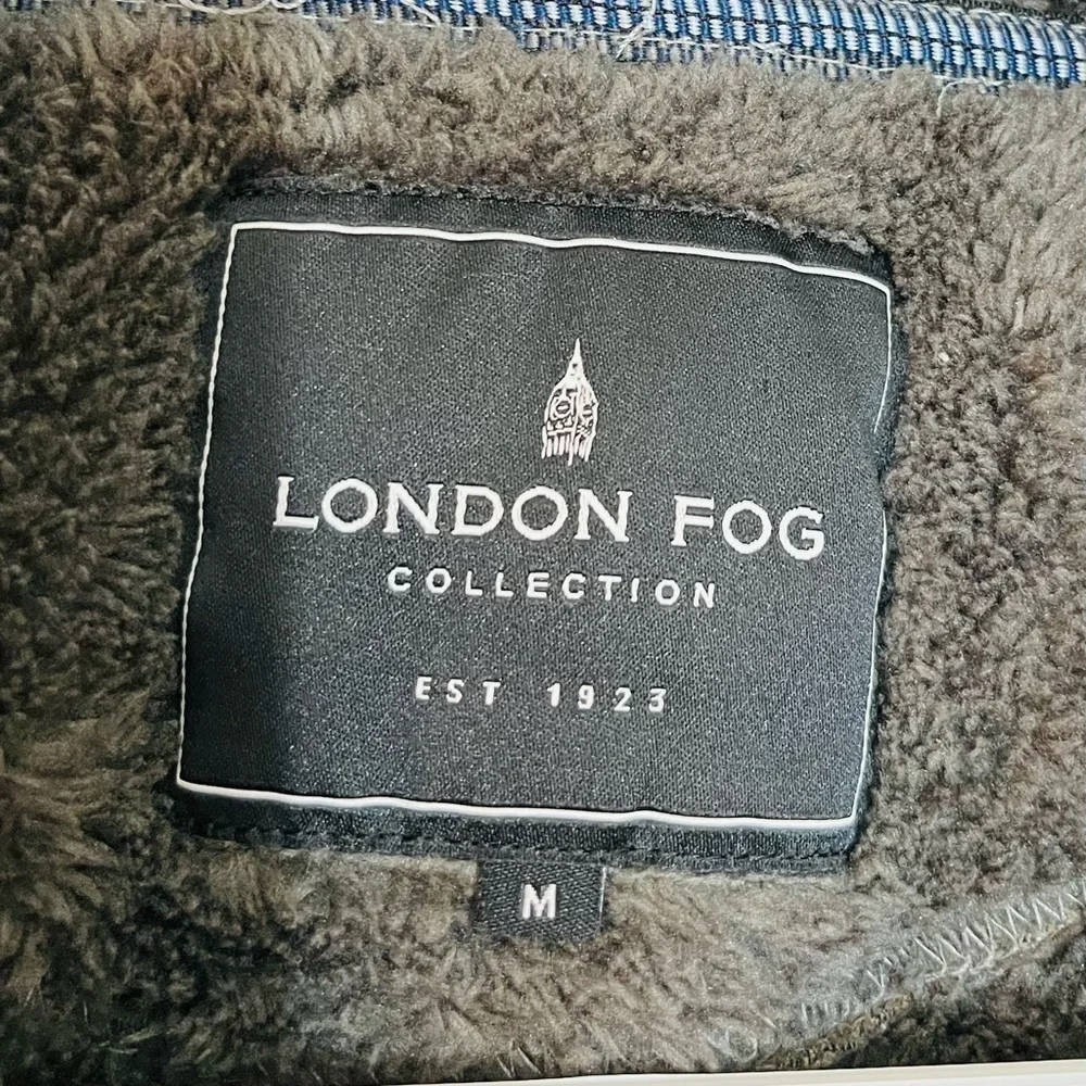 London Fog Pullover Long Sleeve Sherpa Lined Sweater Men Medium Gray